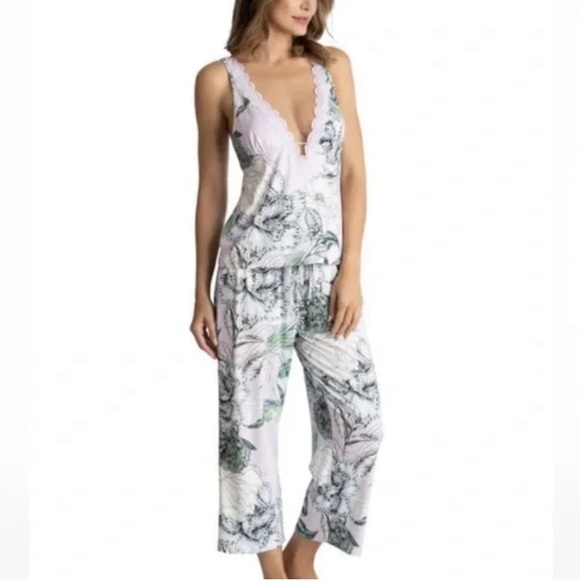 Linea Donatella Other - Linea Donatella Palm Garden Cami & Pant Pajama Set Size Large Lilac